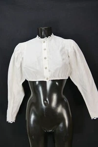 Gr.38 Dirndlbluse weiß Bluse für Dirndl Straßer Baumwollmischung Spitze B10497 - Bild 1 von 4