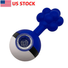 4.5 inch Silicone Hand Pipe Ball Shape Smoking Pipe Hand Pipe Bong w/Glass bowl