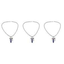  3 Pack Natural Crystal Necklace Alloy Miss Rock Gemstone Men Necklaces