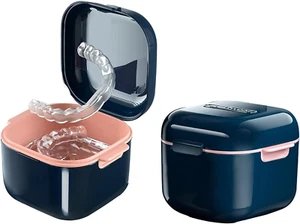 Denture Bath Case, Denture Cup, Retainer Case,Cute Night Mouth Guard Box Holder, - Picture 1 of 8