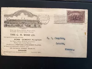 ICOLLECTZONE #231 1893 Worlds Fair CH Rose Mining Advertising Cover (A100) - Picture 1 of 3