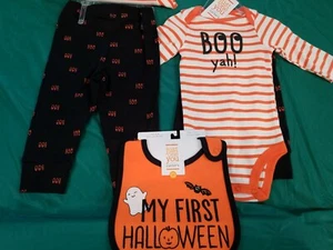 Perfect my 1st Halloween size 3 month,  3 piece bodysuit, bib, & Pants all NWT $ - Picture 1 of 12