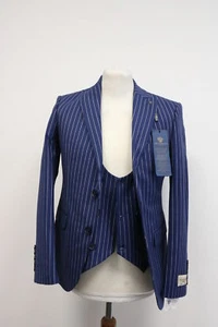 Paco Romano Herren Anzug 3 Teiler Slim Fit Suit Blau Gr.46 Neu - Bild 1 von 5