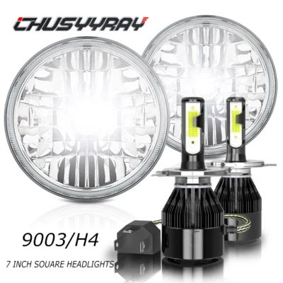 Para Para Mazda RX-7 1979-1985 Par de faros LED redondos alto-bajo DRL Angel Eyes Foto 1 de 4