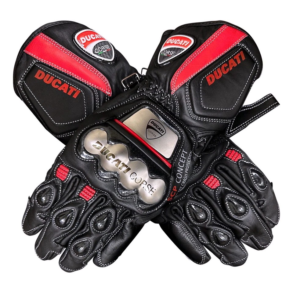Guantes de cuero para carreras de motocicletas Ducati Corse | Bicicleta protectora para montar moto Foto 1 de 4