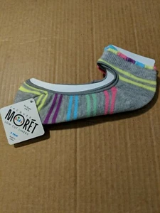 JACQUES MORET LOW CUT GIRLS SOCKS 2 PAIRS STRIPES/STARS SIZE 6- 8.5 - Picture 1 of 2