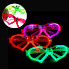 LED Glasses Light Up Shades Flashing Festival Party Blink Glowing Heart Shape^