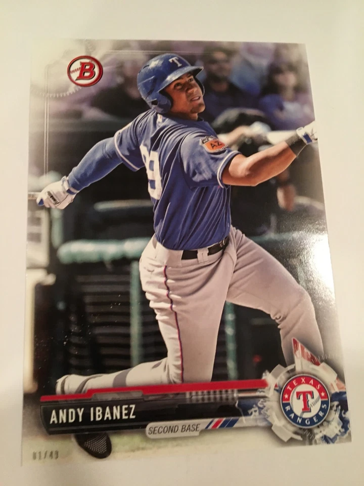 2017 Bowman Draft Jumbo 5x7 Andy Ibanez Rangers BD108 #'d 04/49 - Image 1 of 1