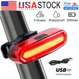 6 Modes LED Bike Tail Light Bike Rear Cycling Warning Light Rechargeable USB - Picture 1 of 17
