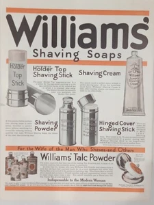 1914 Williams Rasierseifen Samstagabendpost Druck Werbung orange cremefarbenes Pulver - Bild 1 von 2