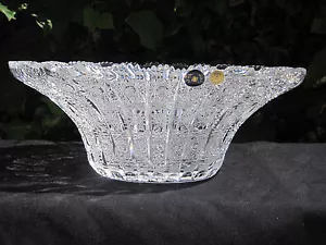 BOHEMIA QUEEN LACE HANDGESCHLIFFEN 24 % BLEI OVAL BREITE TOP KRISTALLSCHALE 12" NEU IM KARTON - Bild 1 von 5