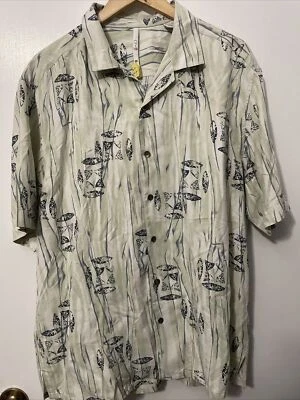 AXIS 男式大号丝绸花卉夏威夷岛衬衫 — 第 1/4 张图片