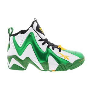 Reebok Hurrikaze II Mens Green Leather Lace Up Athletic Basketball Shoes - Picture 1 of 8