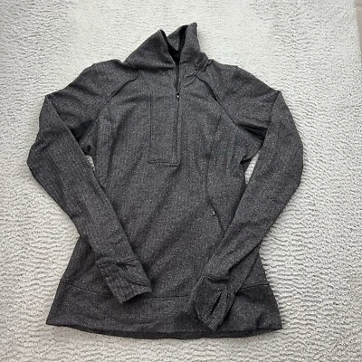 Chaqueta Pullover Lululemon 1/4 Cremallera Espiga Gris Carbón Piensa Rápido Talla 10 Foto 1 de 4