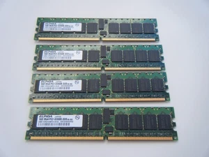 4GB (4 1gb sticks) of 1Rx4 PC3200R-333 Elpida PC Computer Memory. Made in Japan - Picture 1 of 3