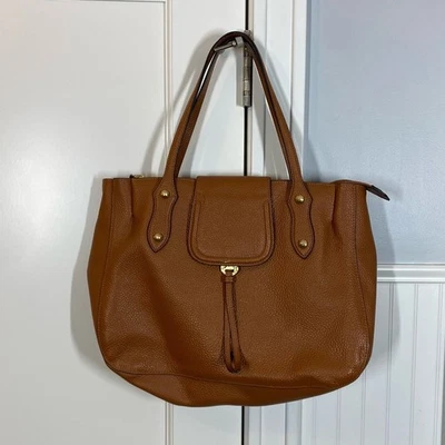 Bolsa tote de ombro Anabell Ingall Camilla couro marrom seixo luxo - Imagem 1 de 4