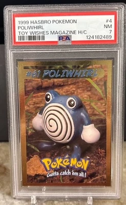 PSA 7 Poliwhirl Pokemon Hasbro Toy Wishes Magazine 1999 #4 Foil Hand Cut. POP-10 - Image 1 of 2