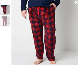 Nuevo con etiquetas Pantalones de salón de pijama de microfleece grandes St. John's Bay para hombre AZUL MARINO ROJO TARTÁN 4XL - Imagen 1 de 2