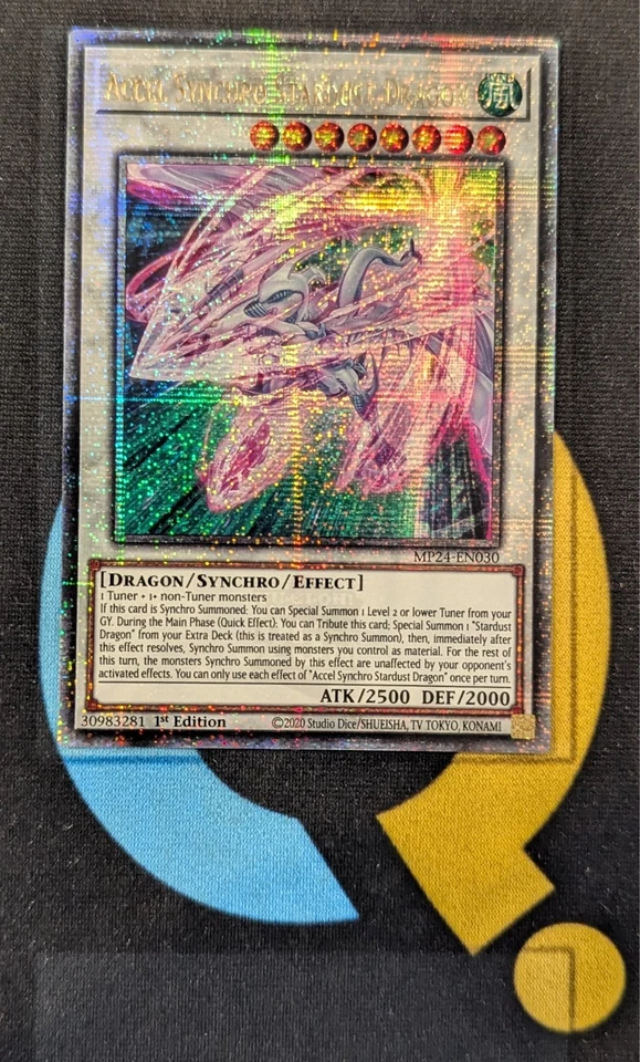 MP24-EN030 Accel Synchro Stardust Dragon Quarter Century Secret Rare 1st YuGiOh - Image 1 of 3