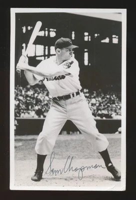 1951-1954 Cleveland Indians Postcards -SAM CHAPMAN *Autographed* d.2006 - Image 1 of 2