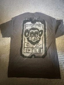 Goodbad Vintage Shirt Mens XL Gray Handmade Upcycled Graphic Tee Monkey Art - Picture 1 of 9