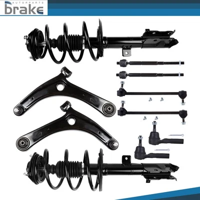 For Jeep Patriot Compass Front Shocks Struts Sway Bars Control Arms Tie Rods Kit - Image 1 of 4
