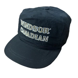Gorra de camionero vintage Windsor Canadian Whisky SnapBack negra 100 % nailon - Imagen 1 de 5