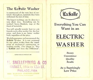LaSalle Electric Washer Vintage Ad Pamphlet Barton Corp. West Bend Wisconsin  - Picture 1 of 2