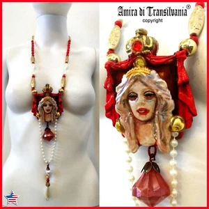 Fashion Necklace Jewelry Princess Royal Crown Italian Design Woman Pendant Bib - Picture 1 of 24