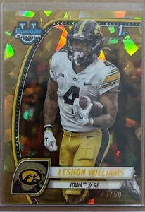 2024 Bowman Chrome University Sapphire Gold LESHON WILLIAMS (#48/50) - Picture 1 of 2