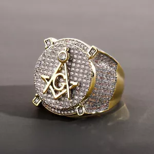 Hip Hop Vintage Gussringe 18K echt vergoldet voll 5A Zirkon Fingerring - Bild 1 von 19