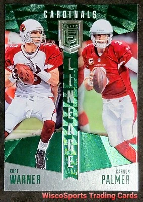 2016 Elite Lineage Green #LNWP Carson Palmer Kurt Warner Arizona Cardinals 🔥 - Image 1 of 4