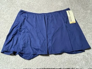 Beach House Skirted Bottom Womens 24W Plus Stretch Lined Blue - Picture 1 of 12