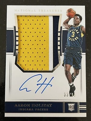 2018-19 Panini National Treasures Aaron Holiday RPA Rookie Patch Auto #/99 - Image 1 of 2
