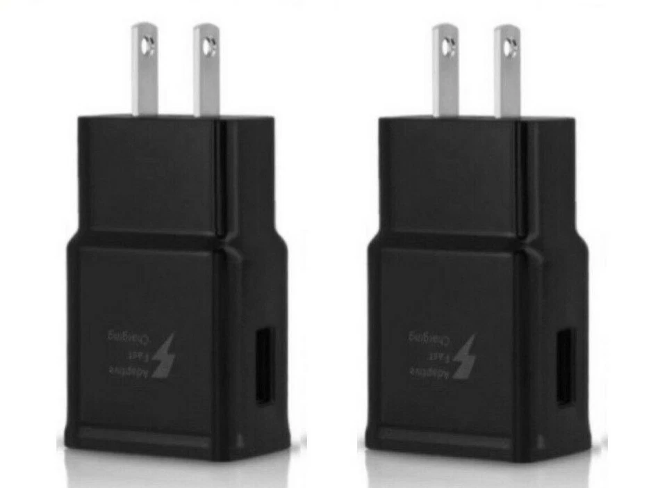 2x Adaptive Fast 2A Power Adapter AC Home Wall Charger FOR iPhone 5 6 7 8 X BK - Image 1 of 1