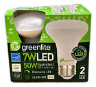 Greenlite 7W LED R20 Flood Light Dimmable LED 2 pack FREE SHIPPING NIB