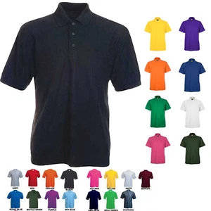 Mens Classic Polo Shirt Short Sleeve Workwear Tops - PLAIN CASUAL WORK SHIRTS - Picture 1 of 16