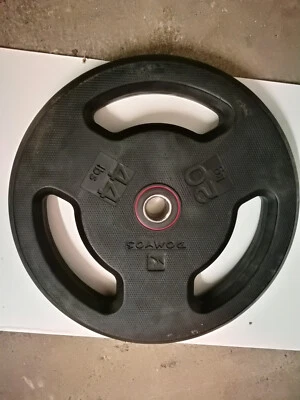 Disque gomme dure fitness musculation 2 x 20 kg (2 x 44 lbs) DOMYOS 3cm ! - Photo 1/4