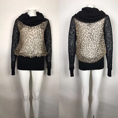 Top de seda con estampado de leopardo transparente XL Dolce & Gabbana D&G de colección Foto 1 de 4