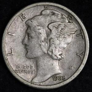 1928-S Mercury Silver Dime CHOICE AU E349 DCB - Picture 1 of 2