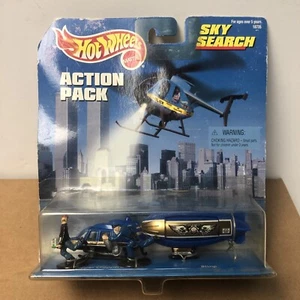 PAQUETE DE ACCIÓN HOT WHEELS SKY SEARCH CHOPPER AND BLIMP - Imagen 1 de 3