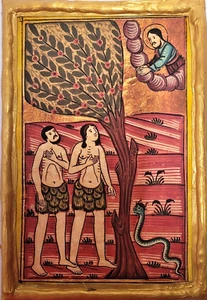 Adam and Eve Serpent Garden of Eden Custom Made Old World Museum Icon Art - Picture 1 of 5