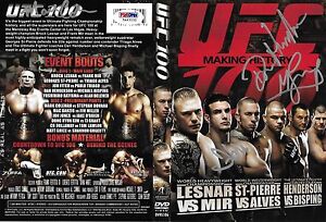 Frank Mir Dan Henderson Michael Bisping Mark Coleman Signed UFC 100 DVD PSA/DNA