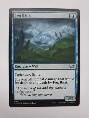 MTG Magic The Gathering Card Fog Bank Creature Wall Blue Commander 2014 - Image 1 of 2