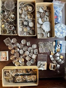 LOT-OLD WristWatch Parts Case Backs/band parts Balance Wheels bulova seiko gruen - Picture 1 of 20