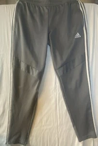 Climacool Adidas Youth Large Size 16-18 Gray Pants White Stripes On Side - Picture 1 of 7