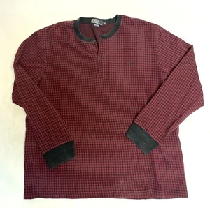 Vintage Polo Ralph Lauren Henley Shirt Xl Horse Plaid - Picture 1 of 8