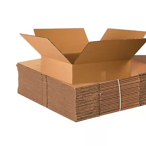 22x22x6 Flat Corrugated Boxes Flat 22l X 22w X 6h Pack Of 15 | Shipping Packagin - Picture 1 of 6
