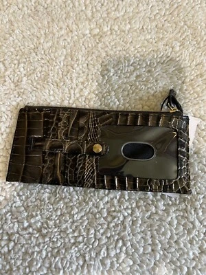 Cartera de cuero en relieve Brahmin grafito para tarjeta de crédito cocodrilo nueva con etiquetas Foto 1 de 4