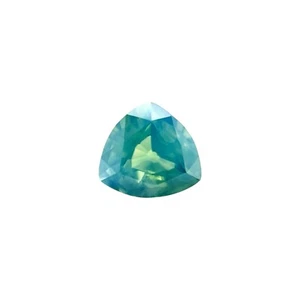 Unique GRA CERTIFIED Hazy Silky 1.25ct Sapphire Untreated Yellow Green Triangle - Picture 1 of 7